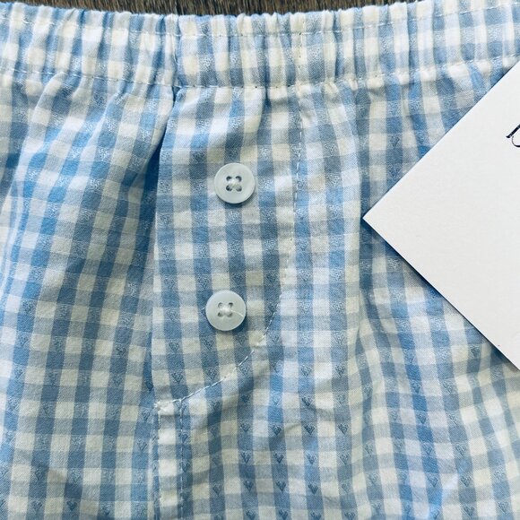 NWT Black Ibis Womens Sz XL Boxer Lounge Sleep Shorts Blue Gingham Plaid Comfort - Picture 4 of 10